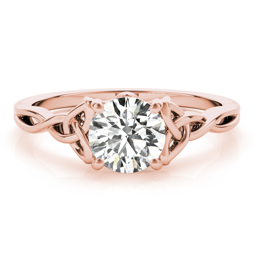 Celtic Love Knot Round Diamond Solitaire Engagement Ring-VIRABYANI